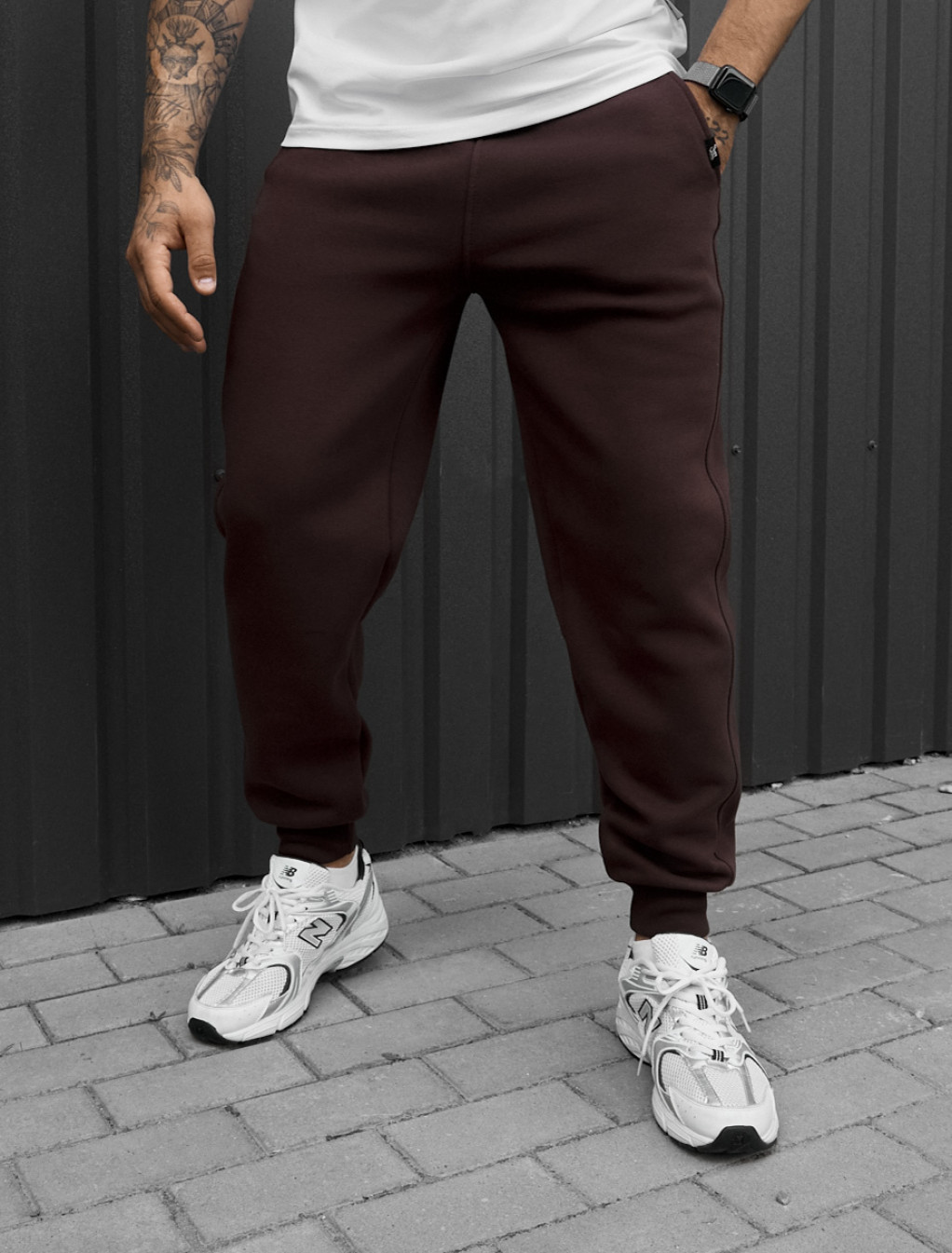 Spodnie dresowe Staff rol brown fleece