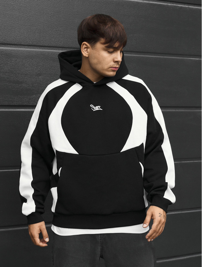 Bluza Staff black & white logo oversize fleece