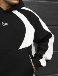 Bluza Staff black & white logo oversize fleece