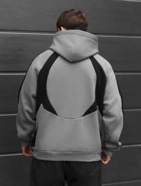 Bluza Staff gray & black logo oversize fleece