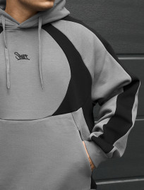 Bluza Staff gray & black logo oversize fleece