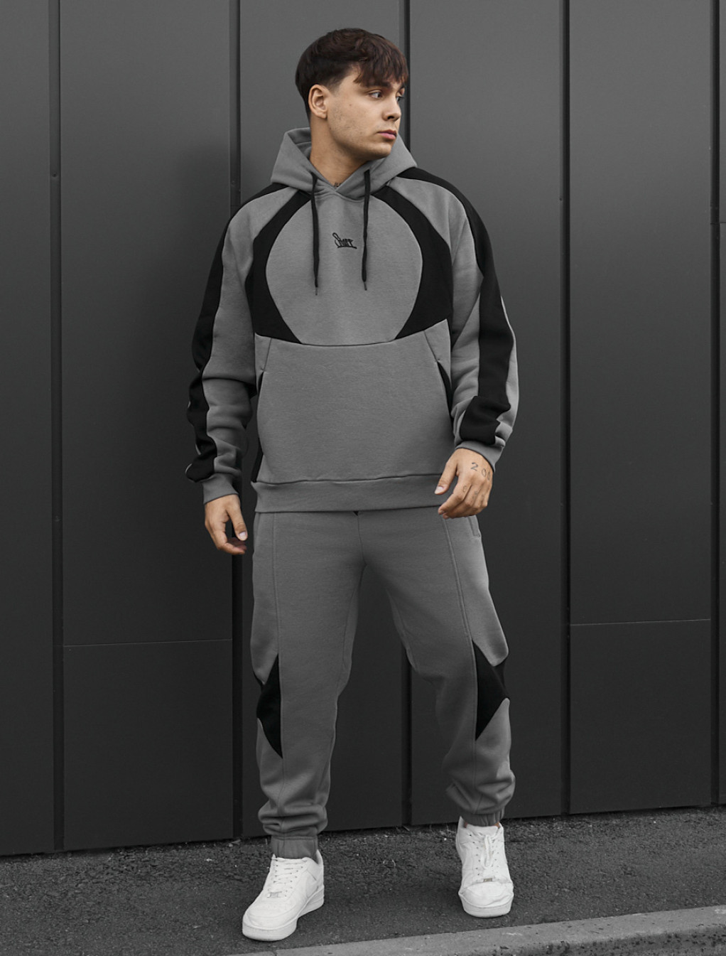 Dres Staff mil gray & black oversize fleece
