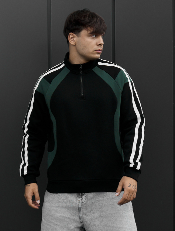 Olimpijka Staff ha black & green oversize fleece