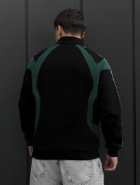 Olimpijka Staff ha black & green oversize fleece