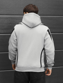 Bluza Staff light gray & black logo oversize fleece