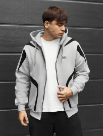 Bluza Staff light gray & black logo oversize fleece