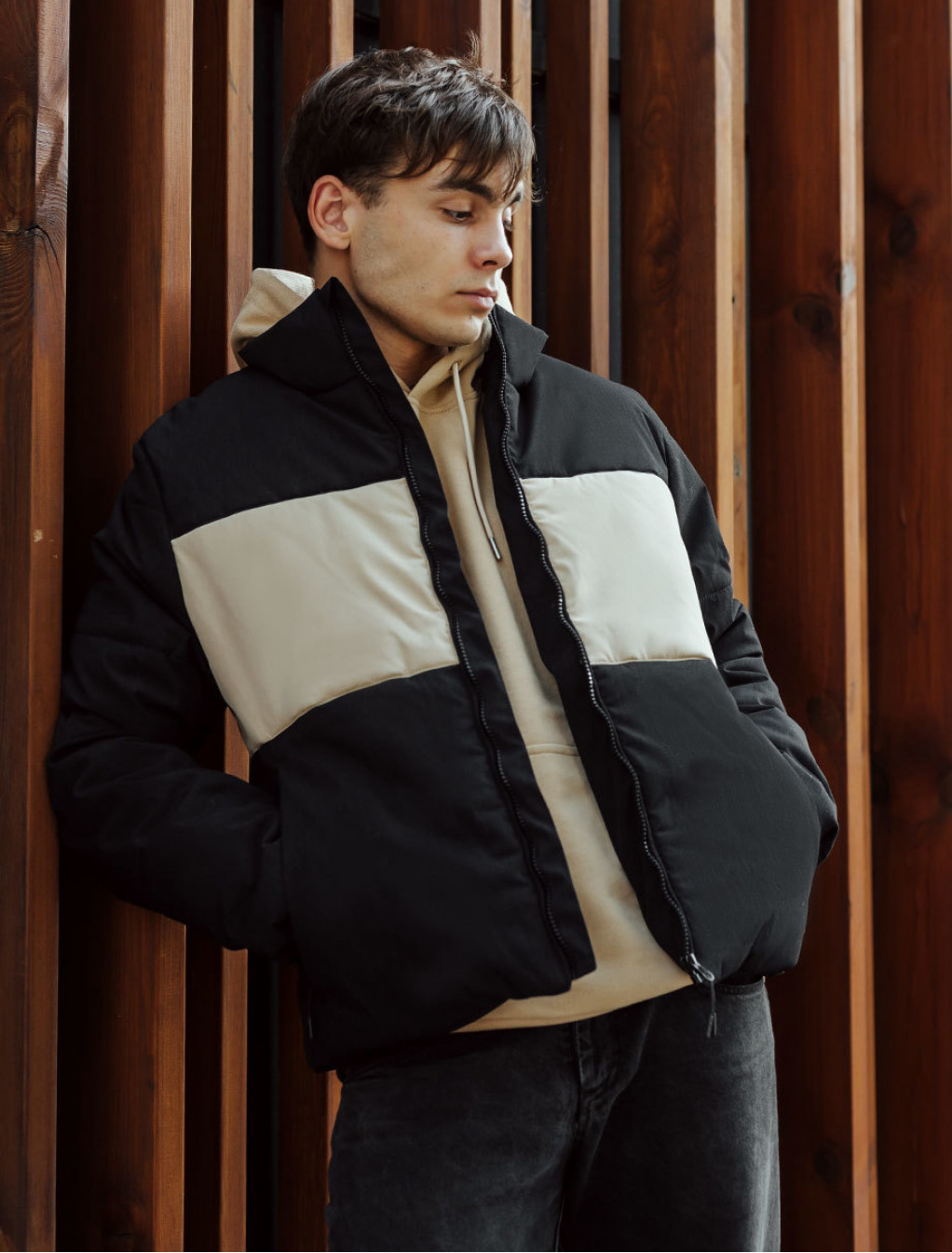 Półsezonowa kurtka Staff le back & beige
