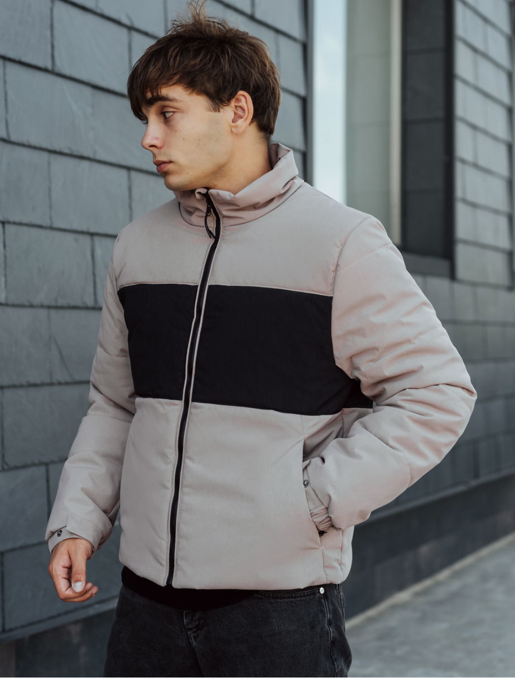 Kurtka Staff le light gray & black