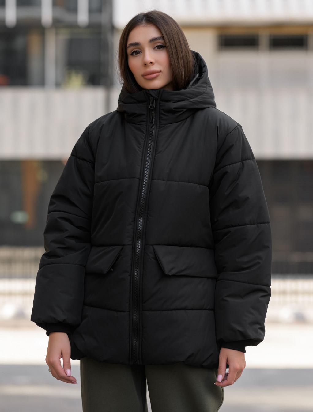 Damska kurtka zimowa Staff oli black oversize