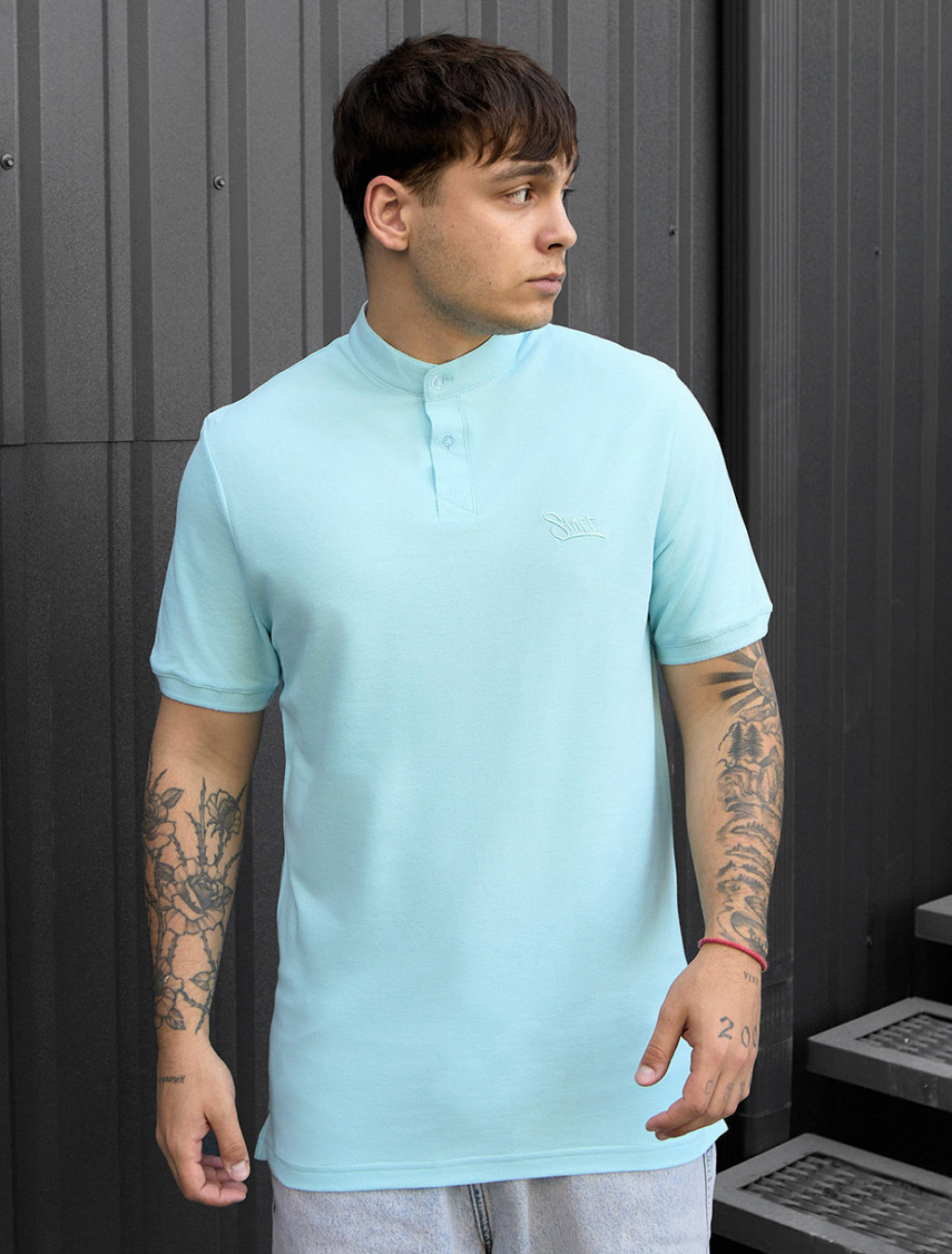 Polo Staff lw light blue logo