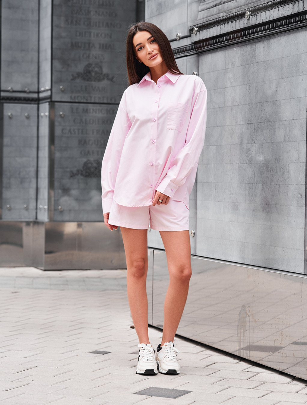 Komplet koszula + spodenki Staff bil light pink