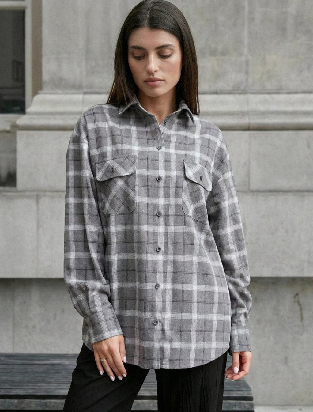 Koszula damska Staff mir gray oversize