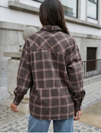 Koszula damska Staff mir dark brown oversize