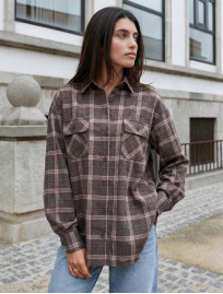 Koszula damska Staff mir dark brown oversize