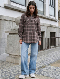 Koszula damska Staff mir dark brown oversize