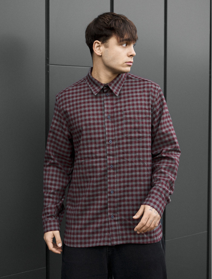 Koszula Staff ed bordo & gray