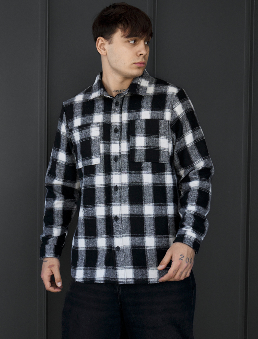 Koszula Staff squares black & white