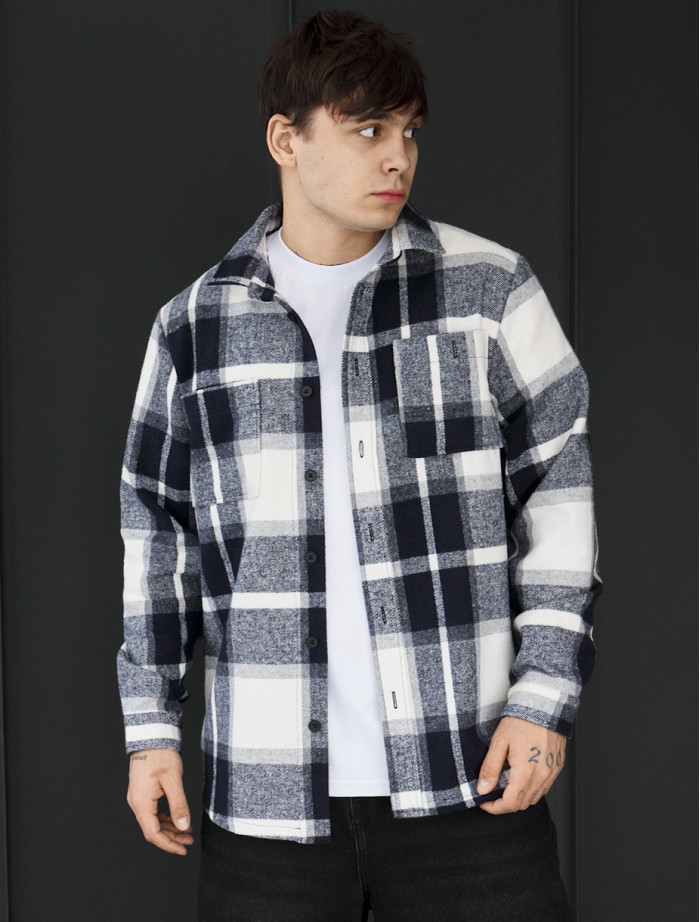 Koszula Staff squares white & gray