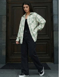 Koszula Staff lina green & white oversize