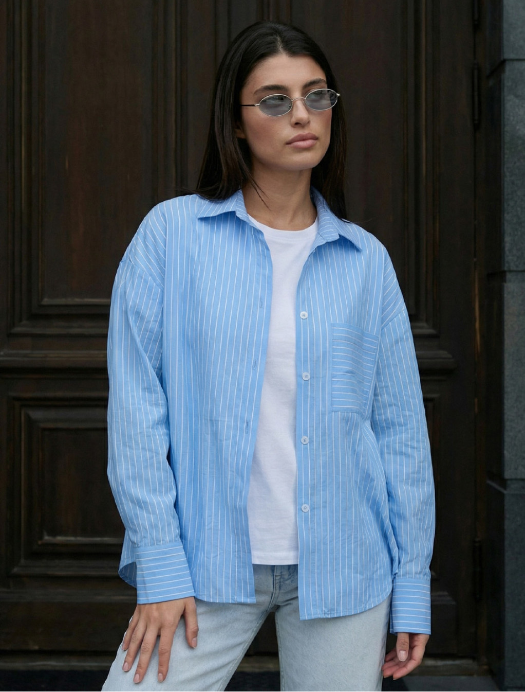 Koszula damska Staff ama light blue stripes