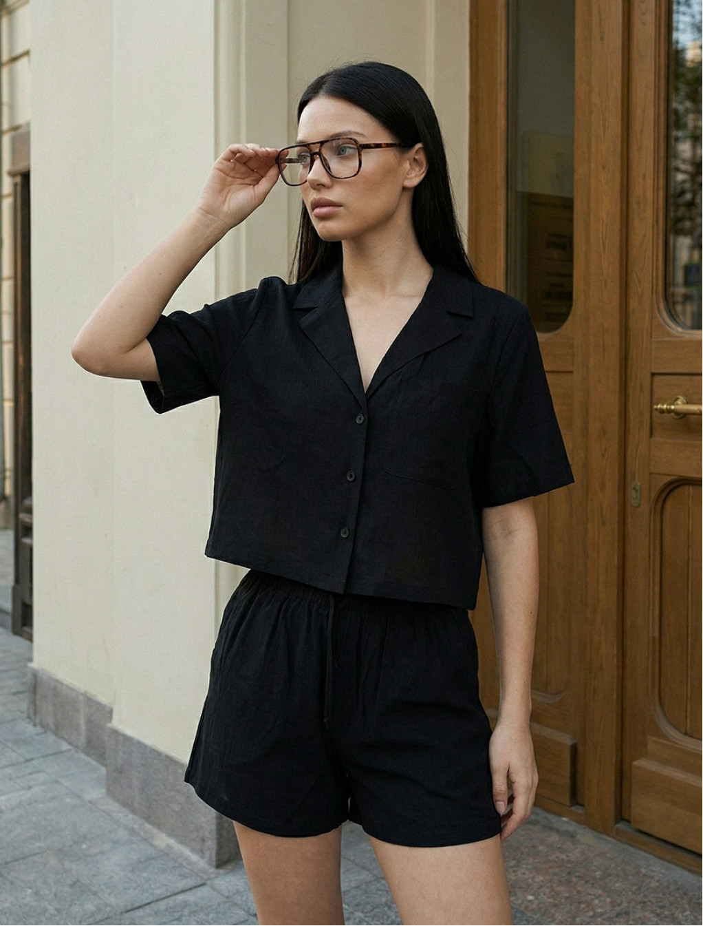 Komplet koszula + spodenki Staff na black