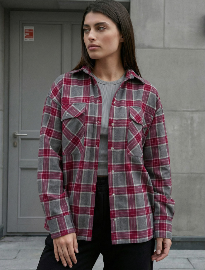 Koszula Staff mar gray & bordo