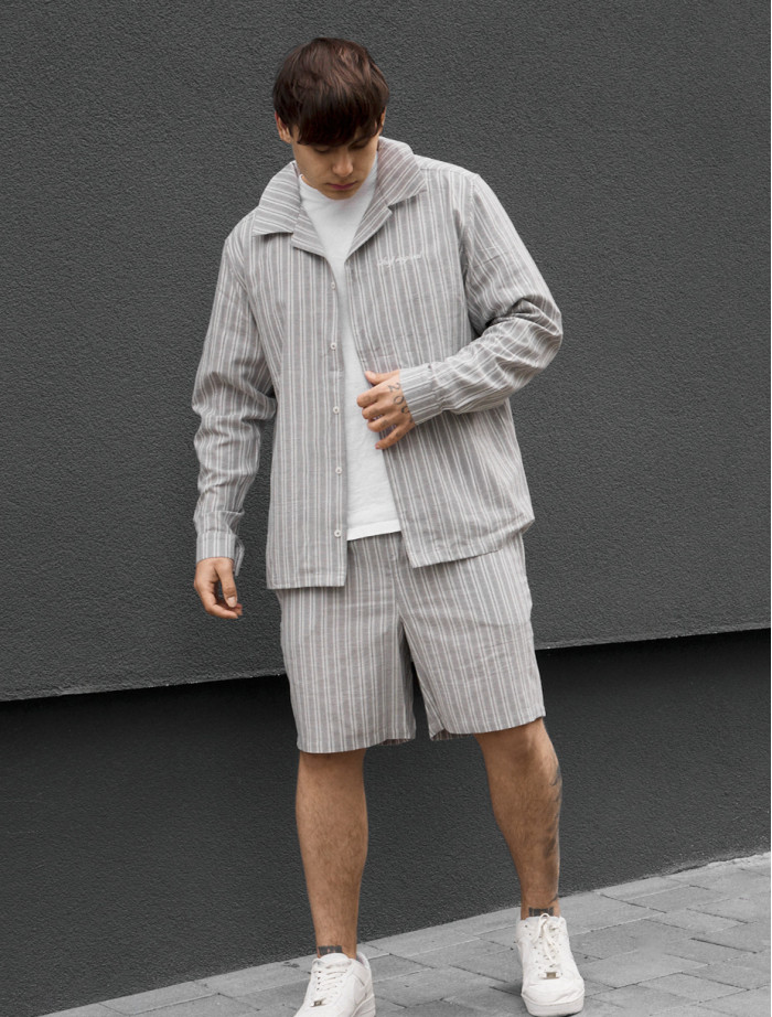 Komplet koszula + spodenki Staff mis light gray