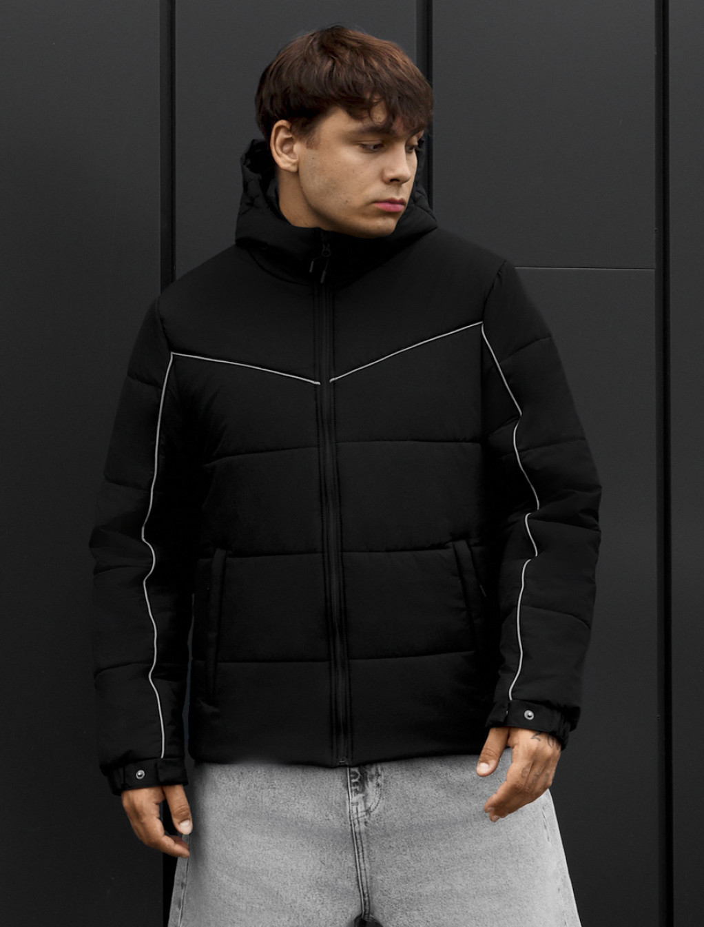 Kurtka Staff logo black reflective