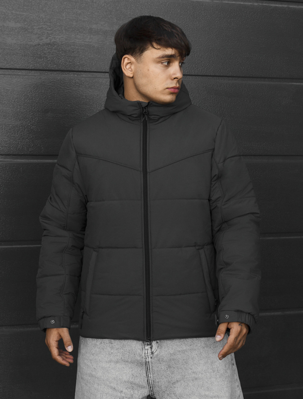 Kurtka przejściowa Staff logo dark gray reflective