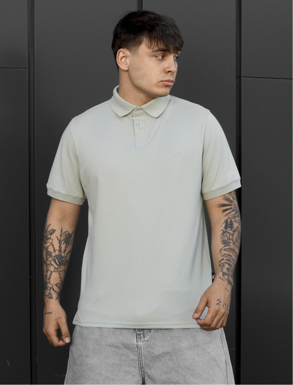 Polo Staff we logo light olive