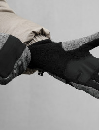 Rękawiczki Staff fleece gray & black logo size M-L