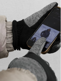 Rękawiczki Staff fleece gray & black logo size M-L