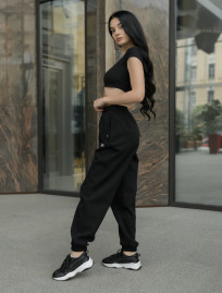 Damskie spodnie dresowe Staff black oversize fleece