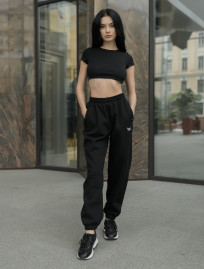 Damskie spodnie dresowe Staff black oversize fleece