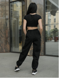 Damskie spodnie dresowe Staff black oversize fleece