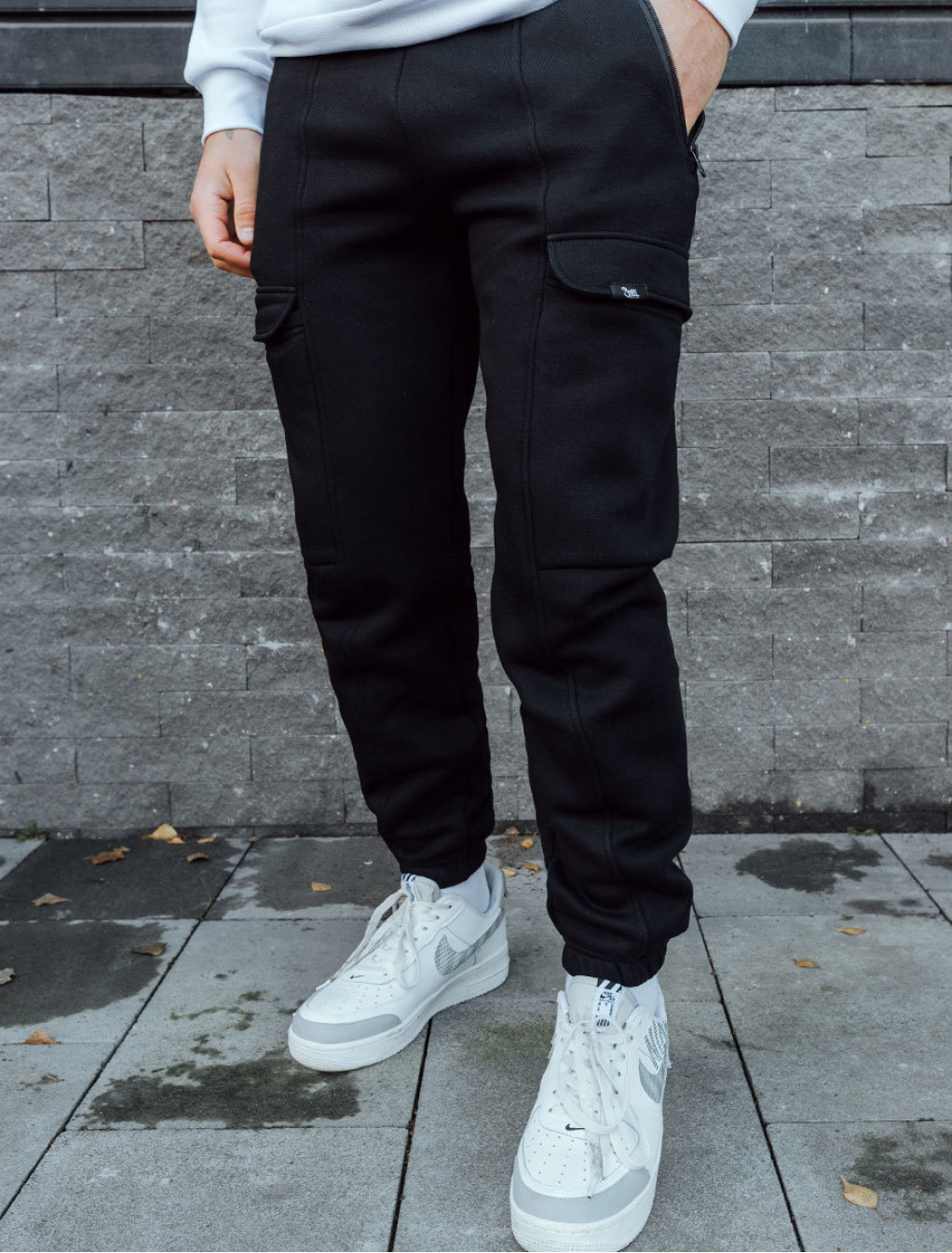 Spodnie dresowe Staff cargo black fleece