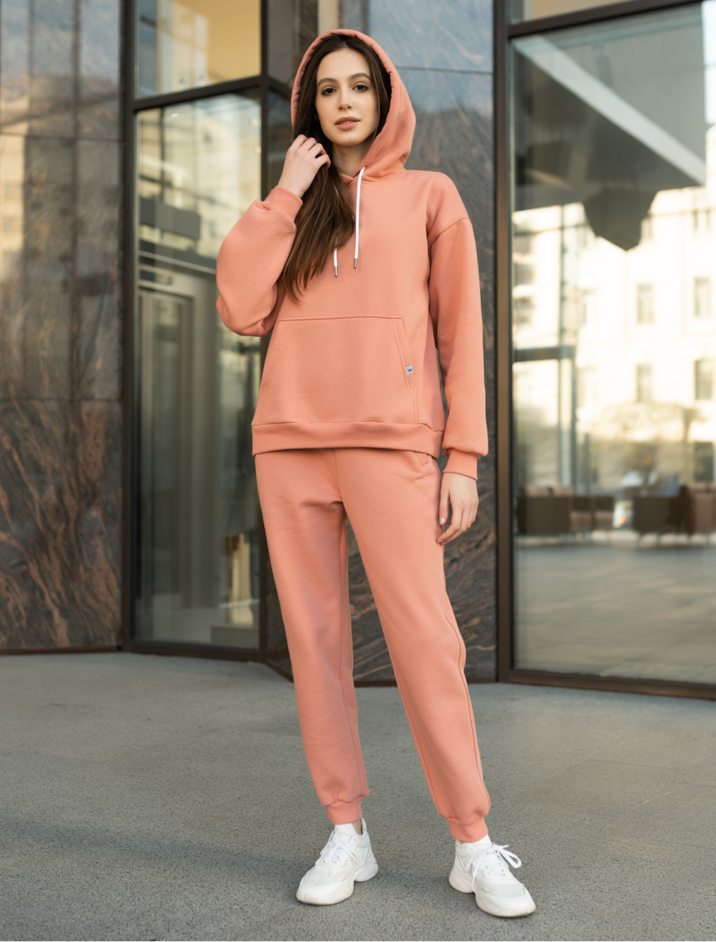 Damski komplet dresowy Staff pi peach oversize fleece