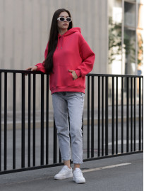 Damska bluza Staff crimson oversize fleece