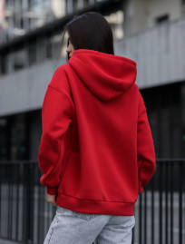 Damska bluza Staff red oversize fleece