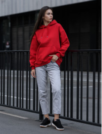 Damska bluza Staff red oversize fleece