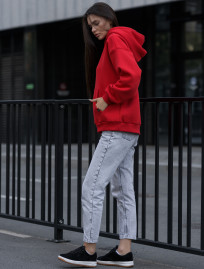 Damska bluza Staff red oversize fleece