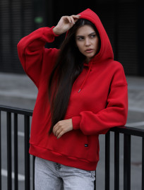 Damska bluza Staff red oversize fleece