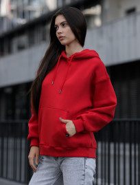 Damska bluza Staff red oversize fleece