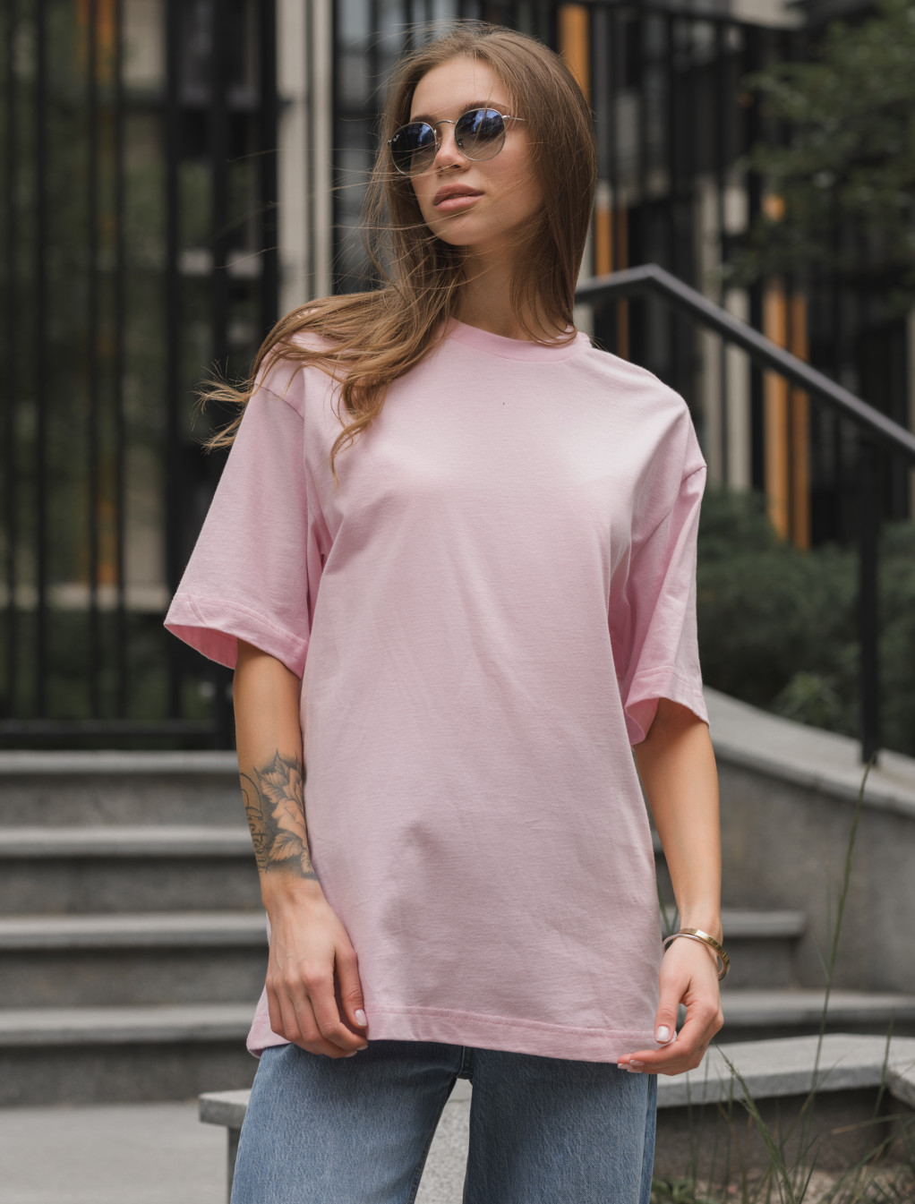 Damska koszulka Staff pink oversize