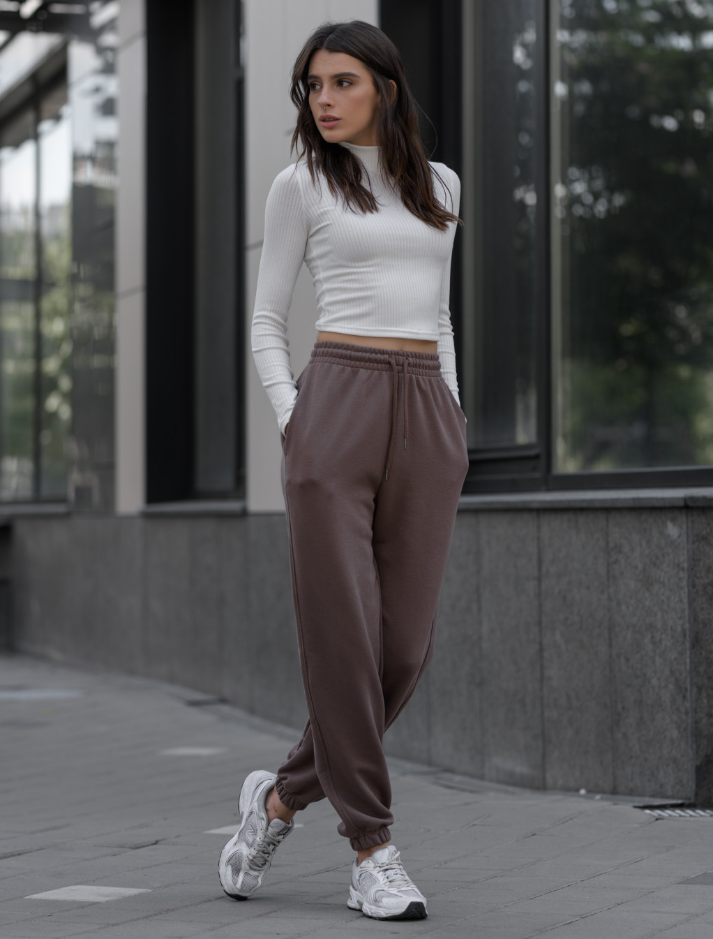Damskie dresy sportove Staff brown oversize