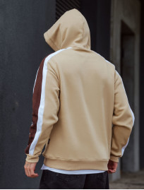 Bluza Staff logo colorblock beige fleece