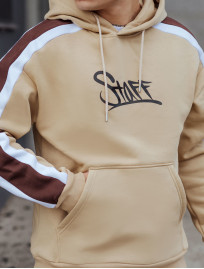 Bluza Staff logo colorblock beige fleece
