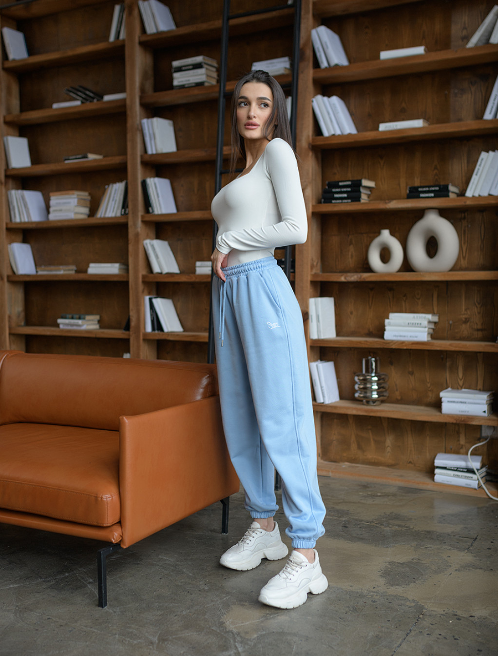 Damskie dresy Staff ou logo light blue