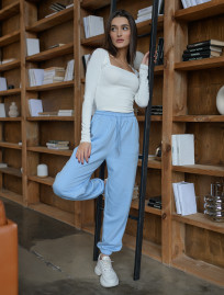 Damskie dresy Staff ou logo light blue