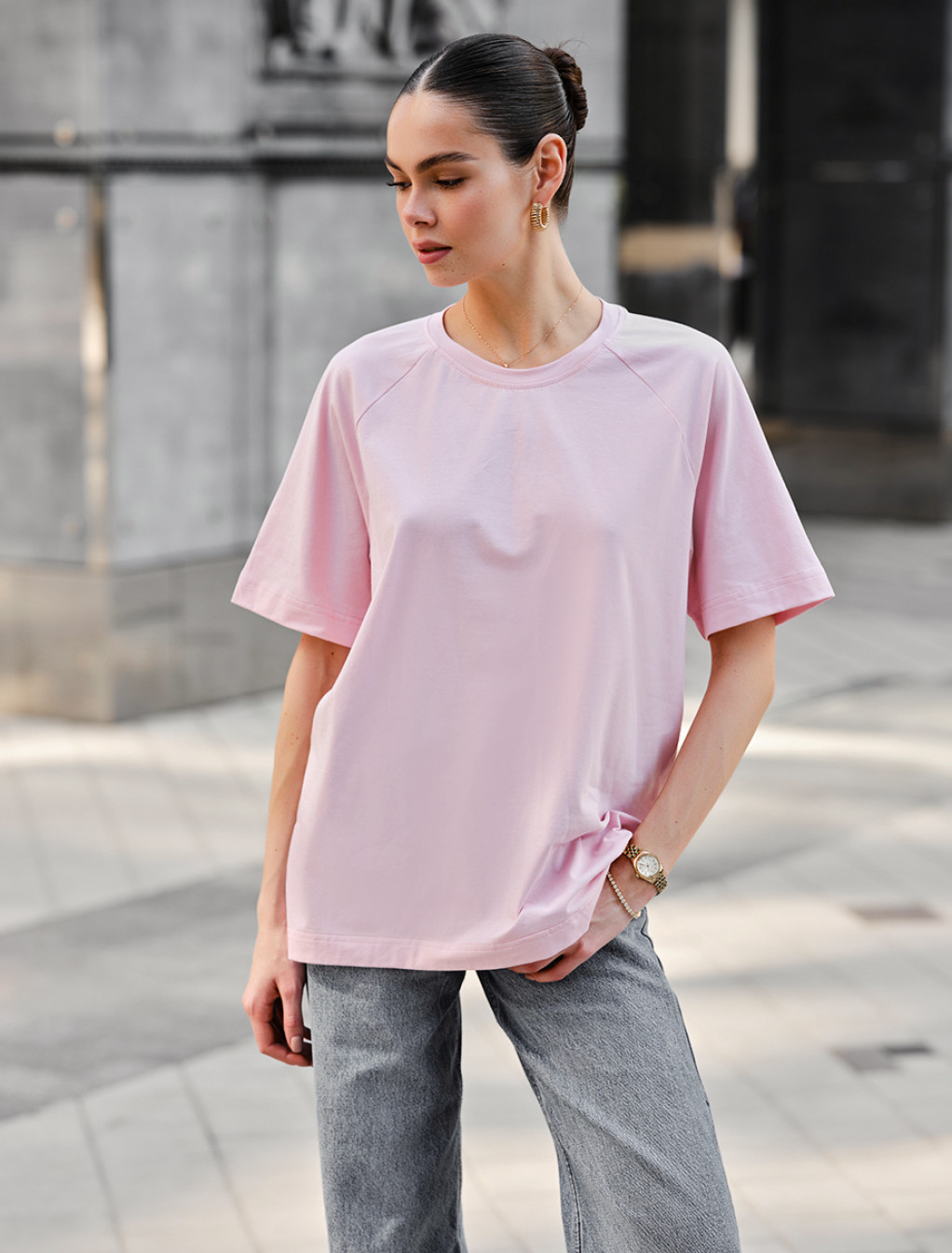 Damska koszulka Staff ar light pink oversize